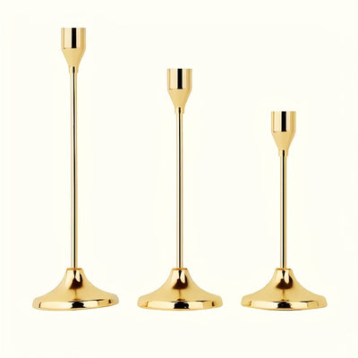 Juego de 3 Piezas de Candelabros Cónicos de Metal para Decoración de Fiestas Navideñas - Candelabro con Vela Cónica Adecuado para Bodas, Fiestas de Cumpleaños y Decoración de Mesas en Casa (Velas No Incluidas)