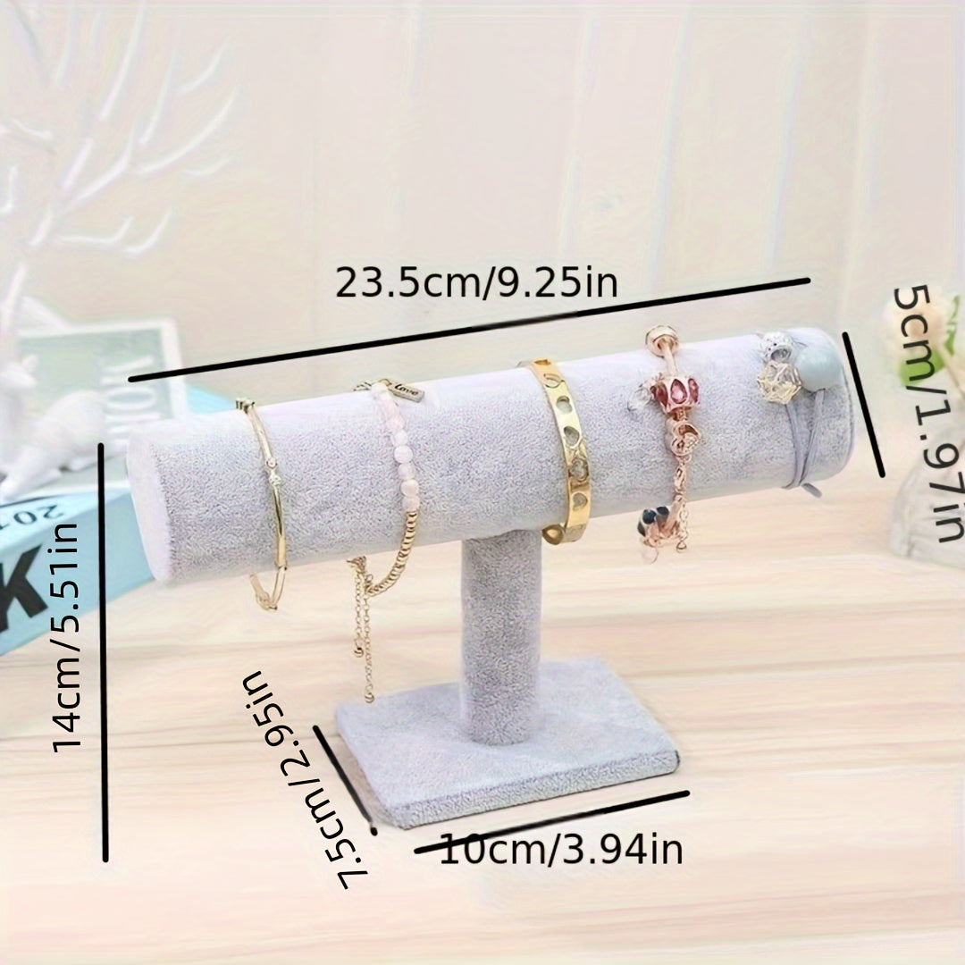 1pc Elegante Soporte de Exhibición Ovalado para Joyería - Organizador Multiusos con Superficie Forrada en Tela Suave, Almacenamiento de Escritorio para Pulseras y Manillas - Perfecto para Hogar, Boutique, Decoración de Salón, Expositor de Brazaletes, Por