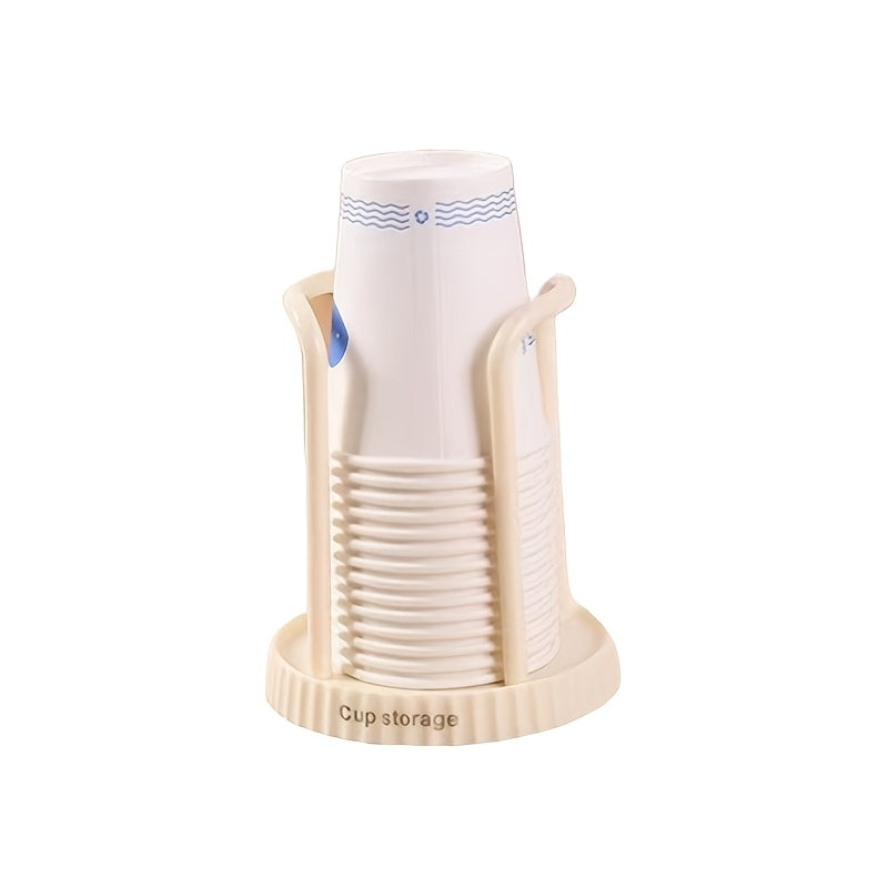 1pc Soporte de taza de papel desechable de plástico duradero, estantería de taza de escritorio, organizador de taza para el hogar, herramienta para la fácil extracción de tazas