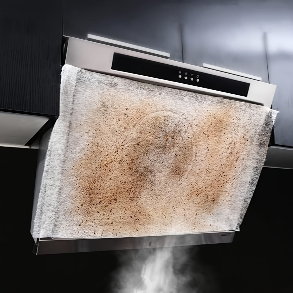 1 unidad de papel de filtro absorbente de aceite para campana de cocina tipo rollo - Pegatina blanca a prueba de aceite, filtro de ventilador de escape de cocina a prueba de humo, membrana de filtro de alta temperatura absorbente de aceite para campana d