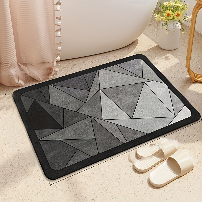 1 alfombra de baño de tierra de diatomeas 3D ultra absorbente, secado rápido, suave de poliéster, ideal para baño, ducha, tina, entrada, decoración de otoño y hogar