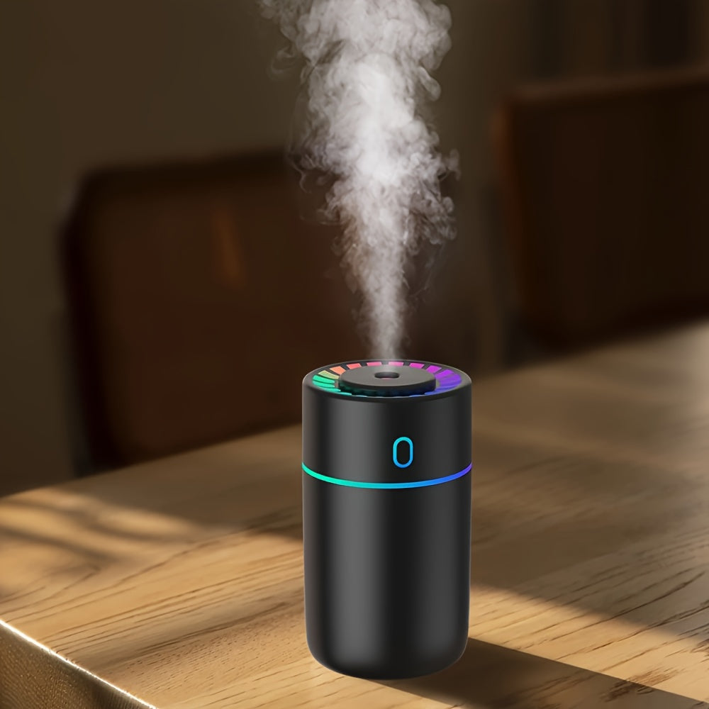 Humedificador de niebla fría con alimentación USB con funcionamiento silencioso y efectos de iluminación ambiental colorida, adecuado para uso en salones, oficinas y dormitorios