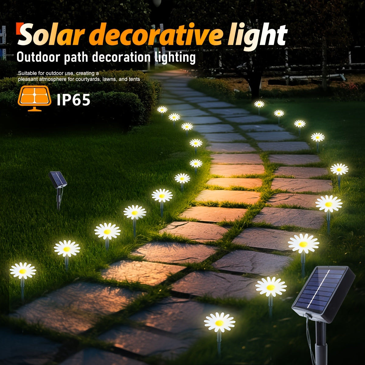 1 Juego de 20 luces solares LED para exteriores, luces de sendero solares, luces de césped, luces de guía solares, luces de jardín, luces de parque, luces de calle, luces de tienda, luces de fiesta, luces de cumpleaños, luces de boda, luces de independen