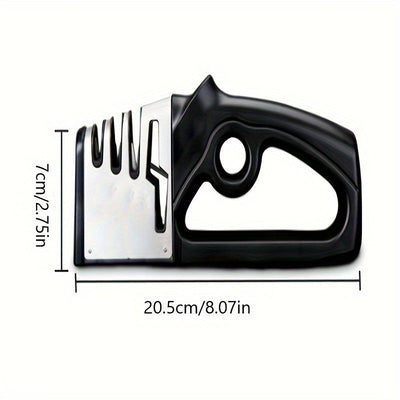 Afilar cuchillos manual, herramienta profesional de acero inoxidable para afilar cuchillas, resina ABS, no requiere batería, adecuado para cuchillos de cocina y tijeras.