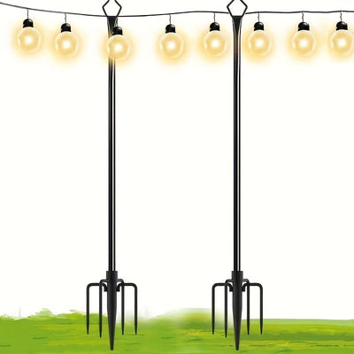 2 Piezas de Postes para Lámparas Exteriores - Construcción Metálica Resistente con Acabado Elegante, Sin Necesidad de Cableado - Para Jardín, Patio, Bodas, Fiestas, Decoraciones Navideñas - Iluminación Moderna de Paisaje, Luz Decorativa, Exhibición de Bo
