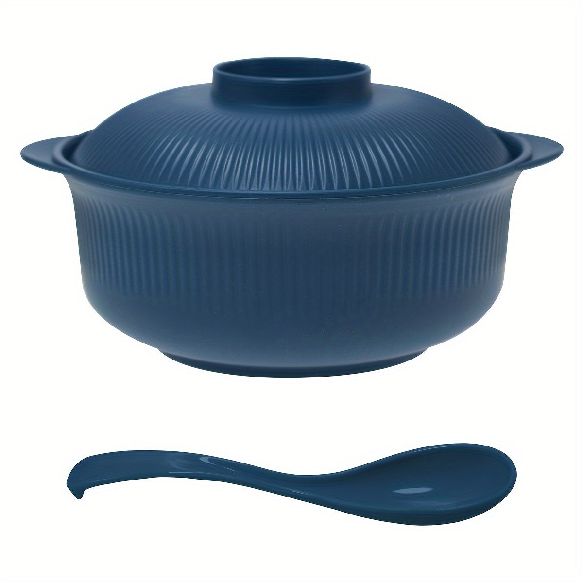 Juego de 2 piezas de tazón para sopa y ramen con tapa y cuchara, capacidad extra grande de 1100ml/38oz, apto para lavaplatos, ideal para estudiantes, lonchera bento o restaurantes familiares