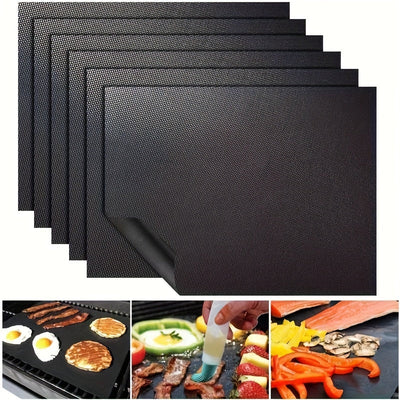 1pc Alfombrilla para Parrilla BBQ de Alta Resistencia Antiadherente - Reutilizable, Almohadilla de Cocina de Teflón Resistente a Altas Temperaturas para Asar al Aire Libre