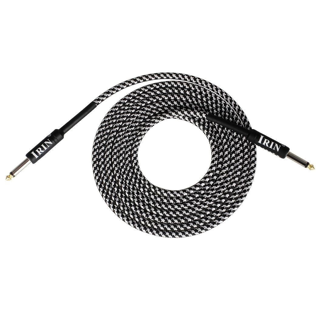 IRIN Cable de Conexión para Instrumentos Musicales de Guitarra 6.35mm Cabeza Recta a Cabeza Recta 3m 6m 10m Tres Longitudes Trenzado Colorido, Guitarra, Instrumento Musical