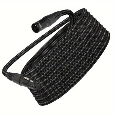 XDSPLO Cable de Micrófono de Alta Fidelidad XLR Macho a Hembra de 3 Pines - Trenzado de Nylon Duradero, Núcleo de Cobre Puro para Transmisión de Señal Sin Pérdidas, Mejorado con Pines Más Gruesos y Blindaje Intrincado - Ideal para Sistemas de Grabación y