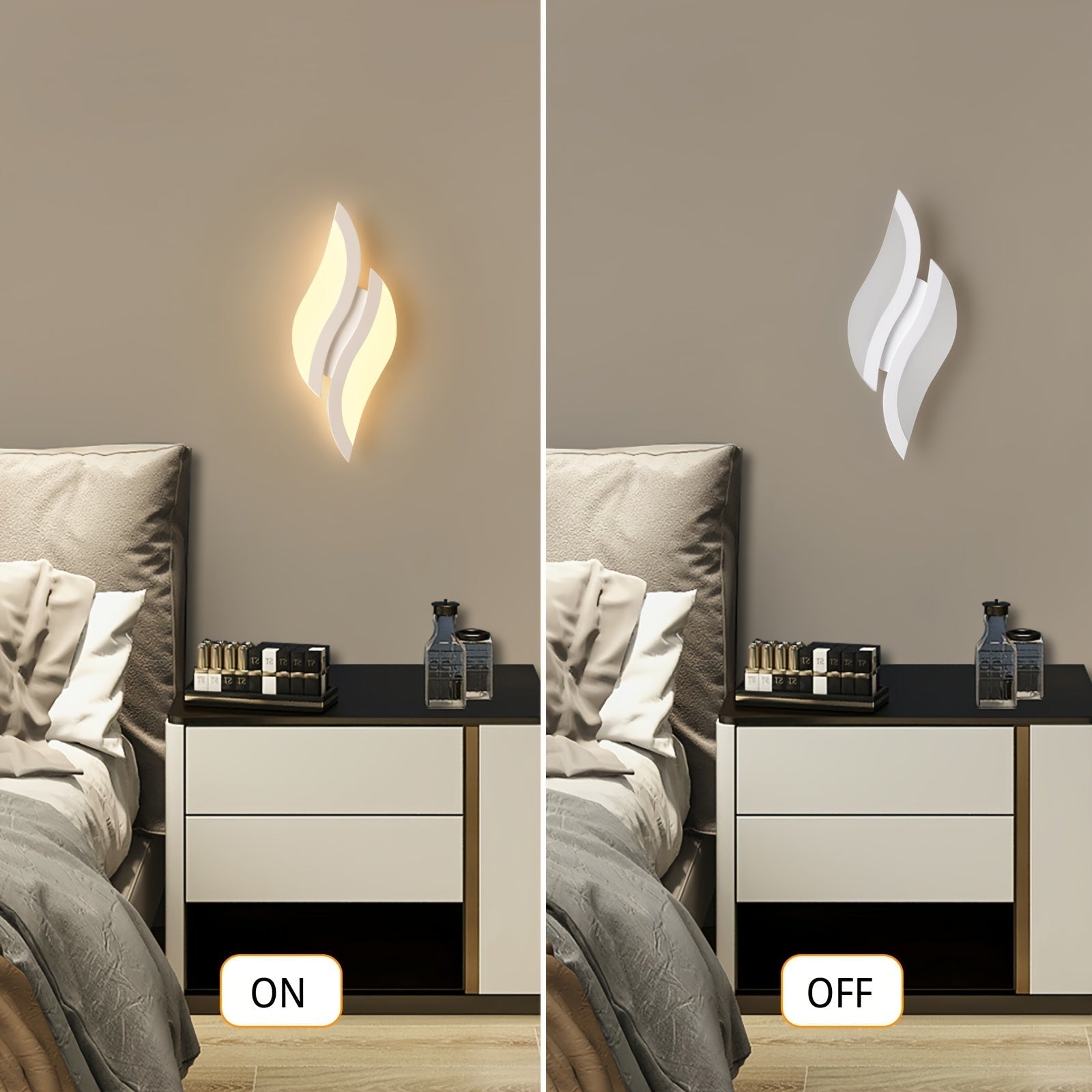 Lámpara de pared LED moderna, luz lineal blanca de 3000K, montaje semibruto de hierro fundido con acabado de metal mate, cableado, control de interruptor, sin necesidad de batería, para salón, dormitorio, pasillo, escaleras - compatible con 110V-240V