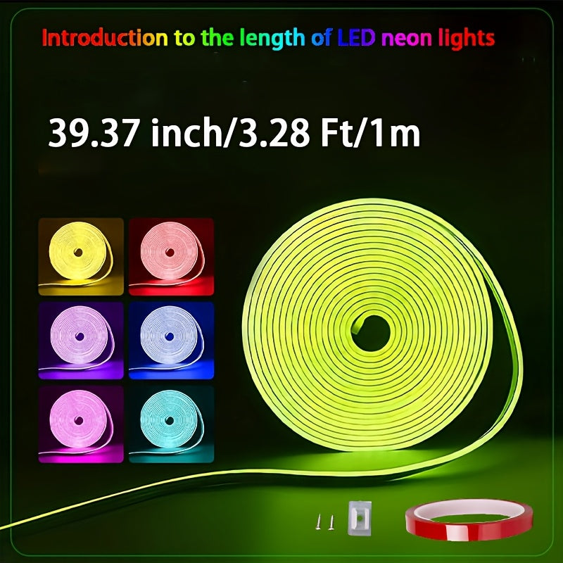 Barra de Luz LED Neon RGB Inteligente con Control Remoto de 24 Teclas - Luces LED RGBW, Alimentación USB (5V) para Fiestas, Hogar y Escenarios - Iluminación Decorativa Interior con Ajuste de Brillo y Color - Compatible con PC/TV/Mandos - Sin Necesidad de