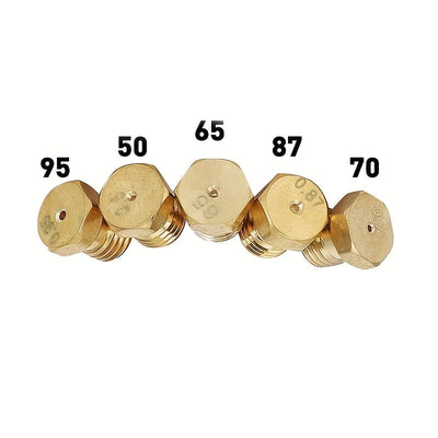 5pcs Accesorios para Estufa 5 Boquillas de Estufa de Apertura Diferente SABAF Accesorios para Estufa de Gas Boquilla de Latón Apertura 0.5-0.65-0.7-0.87-0.95mm Apertura 0.5-0.7-0.7-0.87-1.02mm