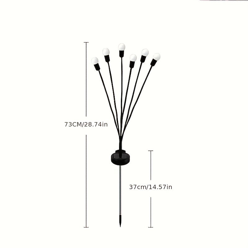 Luces de Columpio Estelares con Energía Solar - 6 LED, Opciones de Blanco Cálido o Multicolor para Decoración de Jardín y Patio Trasero