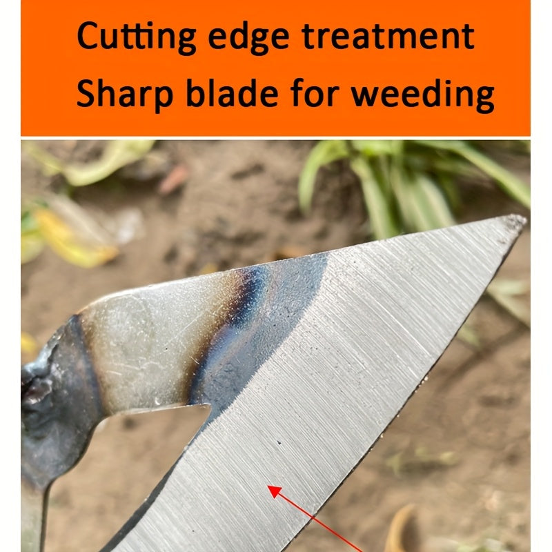 1pc Herramienta de jardinería de alta calidad de metal con mango de madera - Eficiente para eliminar malezas, aflojar la tierra y agricultura - Herramienta de jardinería clásica para uso en casa y granja, Herramienta de agricultura | Azada de jardín clás