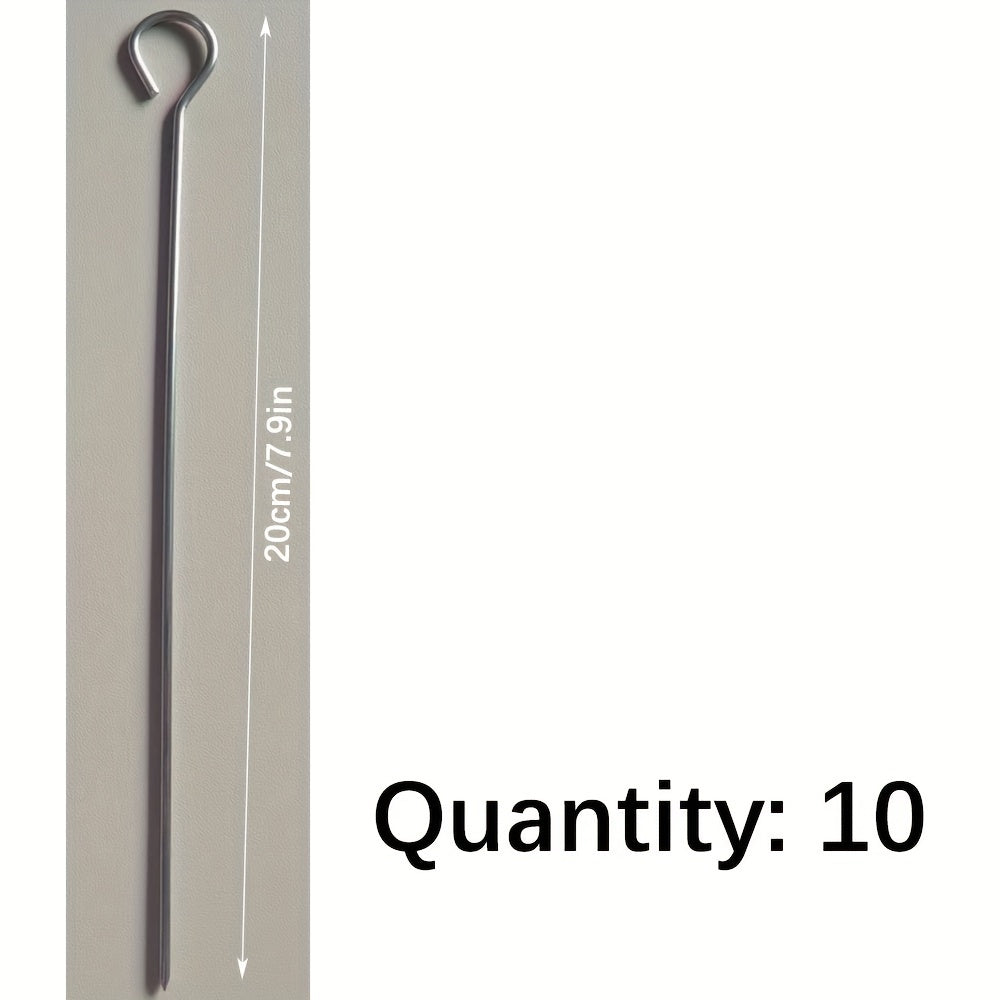 10 piezas/20 piezas de pinchos para hornear de acero inoxidable, accesorios para horno, pinchos para hornear colgantes, gancho para brochetas de carne para horno, pinchos para barbacoa, pinchos para colgar en la estufa de acero inoxidable