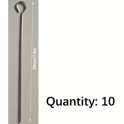 10 piezas/20 piezas de pinchos para hornear de acero inoxidable, accesorios para horno, pinchos para hornear colgantes, gancho para brochetas de carne para horno, pinchos para barbacoa, pinchos para colgar en la estufa de acero inoxidable