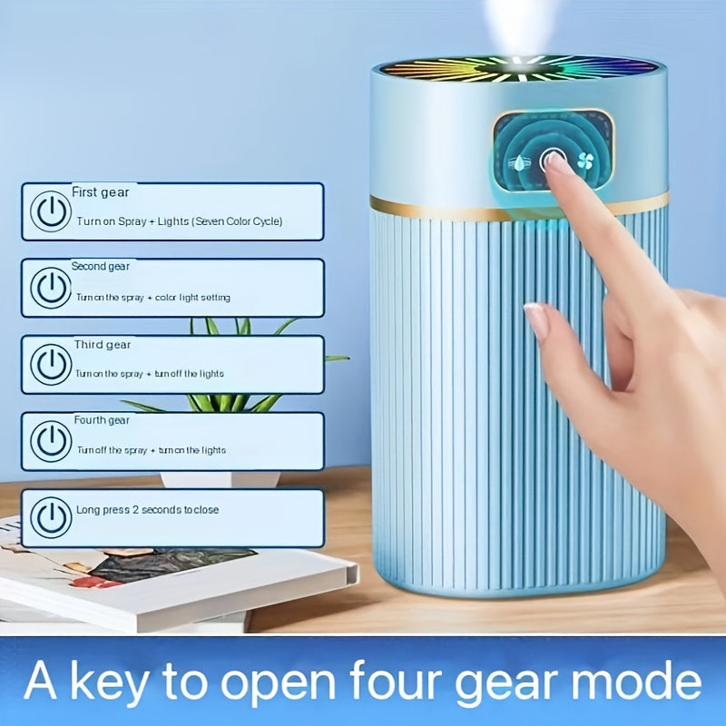 Humedificador ultrasónico de gran capacidad con tecnología de iones de plata - Silencioso, alimentado por USB, luz de noche colorida, perfecto para el hogar y la oficina - Ideal regalo de Navidad, Humidificador silencioso | Diseño de humidificador modern