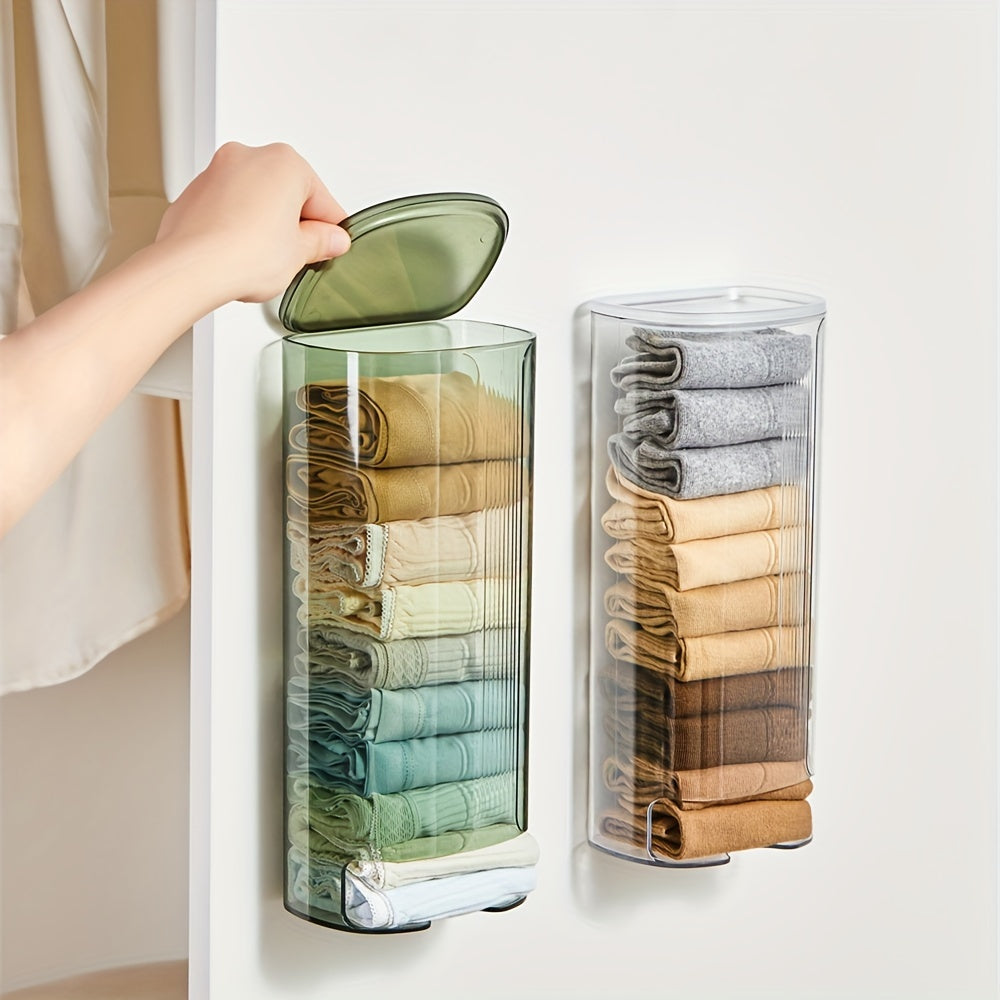 Organizador de Pared para Sótano de Armario para Sujetadores, Calcetines y Ropa Interior - Caja de Almacenamiento Colgante de Plástico Transparente con Múltiples Compartimentos para Organización de Armario, Organizadores de Armario y Almacenamiento