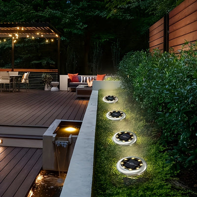 FACHOI 12/8/4 piezas luces solares para exterior, luces LED cálidas para jardín, terraza o camino, base de acero inoxidable, resistentes y duraderas