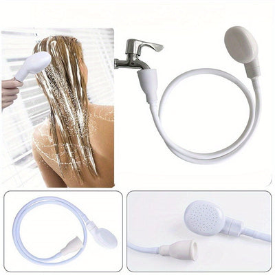 1 pieza de grifo de lavabo portátil con cabeza de ducha y boquilla multifunción - Instalación y operación fáciles, diseño de liberación rápida/enganche giratorio para lavar el pelo, bañar gatos y perros, uso en el hogar y al aire libre, material ABS dura