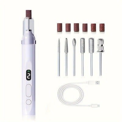 Drill eléctrico portátil para manicura, diseñado para quitar uñas, reparar y pulir en casa.