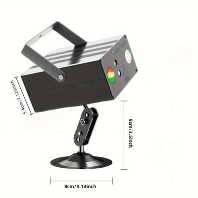1pc luz láser cuadrada, luz de discoteca, luz de fiesta, luz de escenario, control por voz con control remoto, enchufe USB, para fiestas, bodas, cumpleaños, clubes, familias, kTv