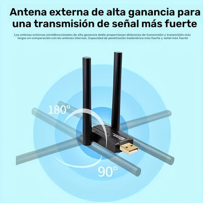 Adaptador de Tarjeta WiFi 6 de 900Mbps, Adaptador de Red USB AX900 WiFi 6, Doble Banda 2.4G y 5G, Adaptador sin varillas 802.11ax 900Mbps Compatible con Portátiles y PCs de Escritorio para Windows 7/8/10/11