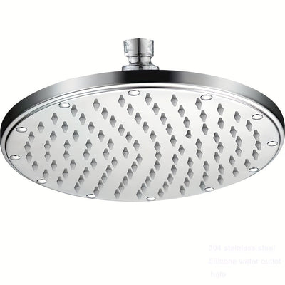 Cabeza de ducha de lluvia de acero inoxidable - Montaje en techo/colgante, redonda, acabado pulido, ajuste de flujo de lluvia, accesorio de ducha de baño de alta durabilidad sin energía