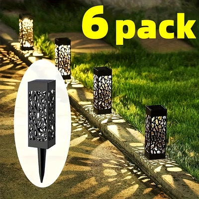 6 luces solares para exteriores, luces decorativas solares para caminos, iluminación para jardín y césped, luces LED solares para paisajismo