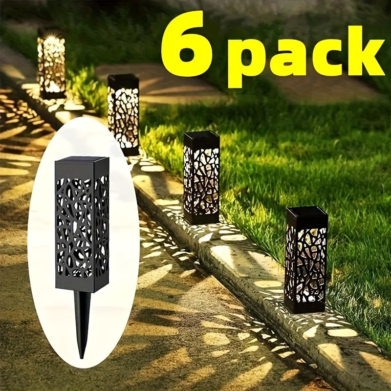6 luces solares para exteriores, luces decorativas solares para caminos, iluminación para jardín y césped, luces LED solares para paisajismo