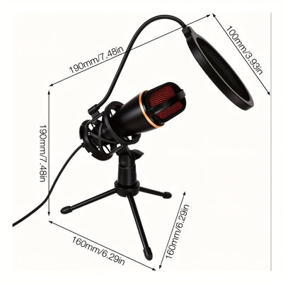 Microfono de Condensador USB ZEALSOUND con Soporte Trípode Ajustable, Iluminación RGB y Filtro Anti-Pop para Computadora - Plug & Play, Sin Controladores Necesarios para Transmisión, Juegos, Podcasts, Grabación de Voz - Compatible con PC, Portátil, Escri
