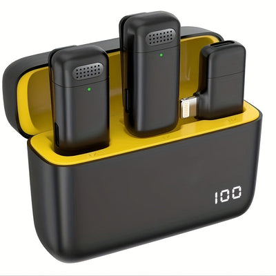 Micrófono inalámbrico lavaliere para for iphone, teléfonos Android - 24,4 pies (aproximadamente 24,4 metros) Micrófono dual con clip inalámbrico, reducción de ruido 5 horas de tiempo de trabajo para grabación de video, blogs, entrevistas y transmisión en