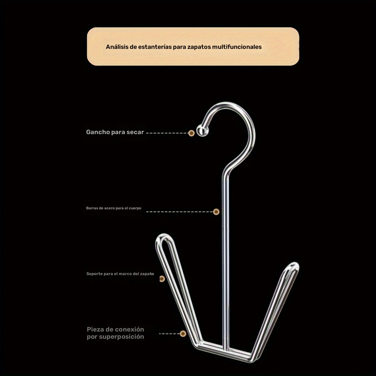 [Gancho de Acero Inoxidable Duradero] Gancho para Zapatos de Acero Inoxidable Duradero y Ahorra Espacio - Colgador Metálico Multifuncional para Organización de Armario y Fácil Montaje - Accesorio de Almacenamiento para el Hogar y Lavandería a Prueba de Ó