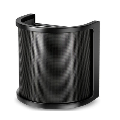 Ventilador de viento y filtro de pop TAVOSOP mejorado - Cubierta de malla metálica ajustable para grabaciones sin manos, reduce el ruido del viento y mejora el tono de bajo, compatible con la mayoría de los micrófonos, ventilador de viento, mejora del au