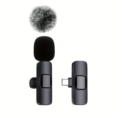 Microfono Lavalier sin varillas con 10 Receptores de Audio, USB-C y Funcionalidad Inalámbrica, Doble Micrófonos, Incluye Pantalla Antiviento, Cancelación de Ruido, Ideal para Streaming, Podcasting y Grabación de Video