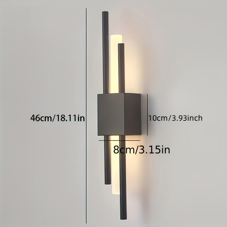 Linterna LED de pared moderna tricolor con cambio de temperatura, accesorios de doble cabeza en metal para techo montado, cableada, ideal para salas, comedores y tocadores - incluye hardware de instalación