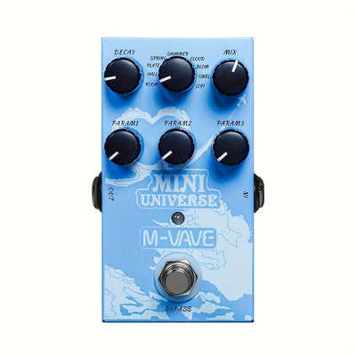 Pedal de reverberación M-VAVE Mini Universe, alimentación USB y DC, 9 efectos: Room, Hall, Plate, Shimmer, Cloud, Bloom, Swell, Lofi, bypass verdadero, diseño compacto con perillas fáciles de usar, ideal para músicos, efectos de guitarra, efectos de guit