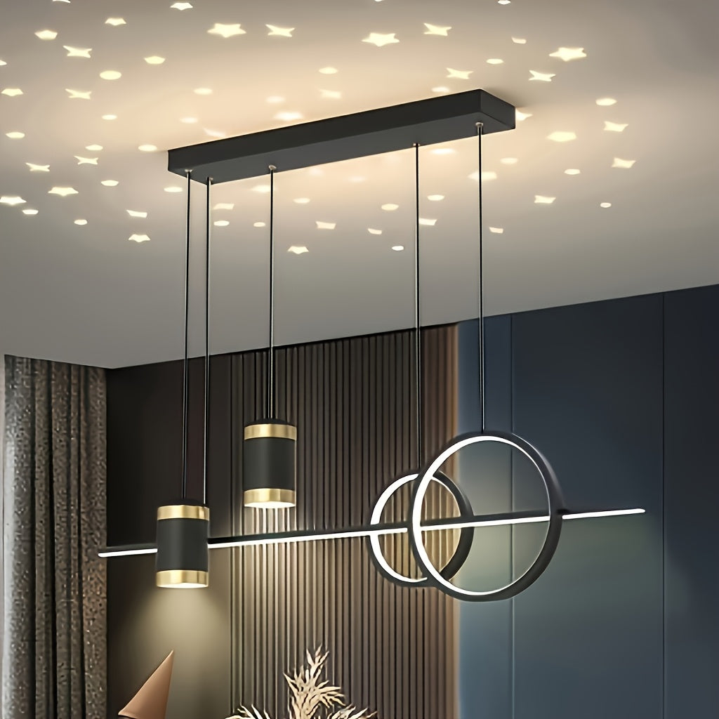 Lámpara colgante LED estilo moderno EZOS, regulable, para comedor, cocina, sala, dormitorio, mesa de comedor, iluminación comercial para restaurantes, centros comerciales, lámpara colgante con efecto cielo estrellado, decoración para hogar
