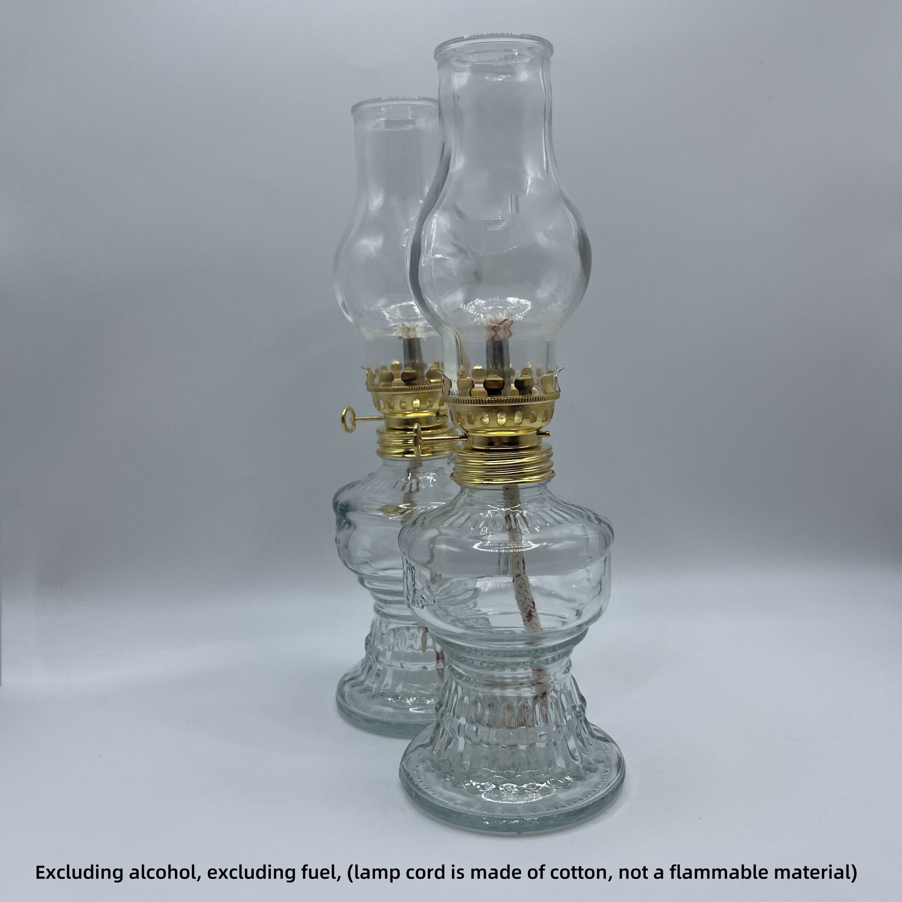 2 piezas Lámparas de queroseno vintage, Linternas de vidrio para camping al aire libre, Lámparas de mesa para patio, Portavelas decorativos, Lámparas de lectura ambientales, Iluminación de emergencia para apagones, No requiere batería