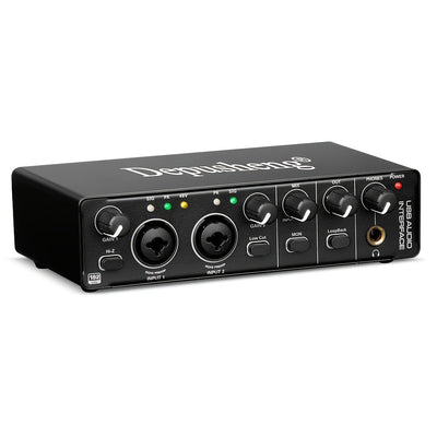 DEPUSHENG MD22 Interfaz de audio USB, 24 bits 192kHz, XLR con alimentación fantasma de 48V, baja latencia para grabación de música, transmisión, podcasting, compatible con PC/Win/Mac