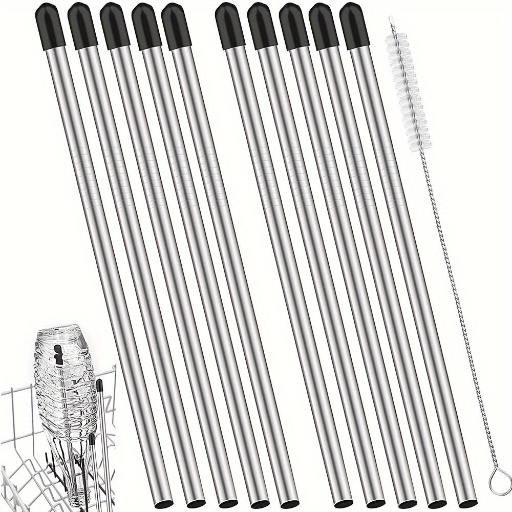 10pcs 8.54 Pulgadas Lavavajillas Estante De Drenaje, Cubiertos De Vidrio De Acero Inoxidable De Drenaje Reemplazos + 1pc 7.87 Pulgadas Cepillo De Detalle, Adecuado Para El Conjunto De Cesta De Lavavajillas Ordinario