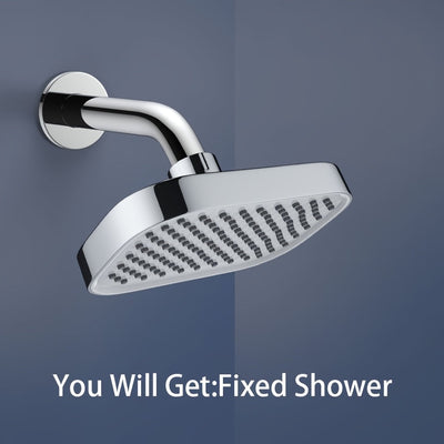 Comodidad Diaria] Cabezal de ducha de lluvia a alta presión - Acabado en cromo elegante, montado en la pared, cobertura de rociado rectangular para una experiencia de baño lujosa, accesorios para ducha
