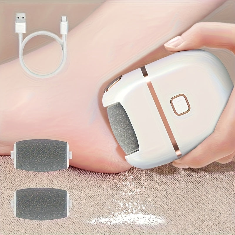 Raspador eléctrico de pies recargable - Eliminador USB para pies suaves y, uso portátil en el hogar y viajes, diseño duradero de plástico con correas ajustables, eliminador de pies, cuidado de pies para viajes, diseño elegante del dispositivo, herramient
