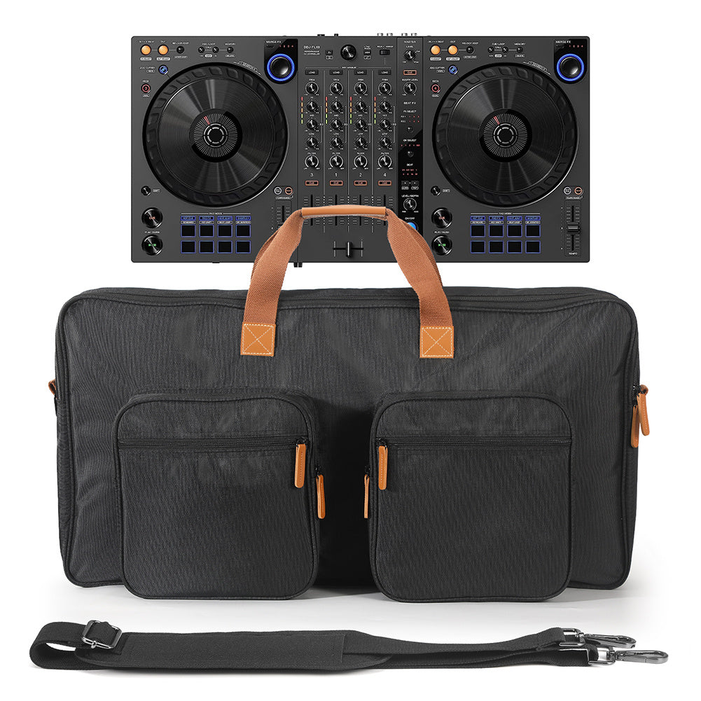 Estuche Antipolvo para DJ para Pioneer DDJ-800, DDJ-FLX104, FLX6 - Material EVA Duradero, con Detalles Naranjas, Múltiples Compartimentos y Correa de Hombro para un Fácil Transporte, Estuche Portátil para DJ | Compartimentos Organizados | Correa de Hombr