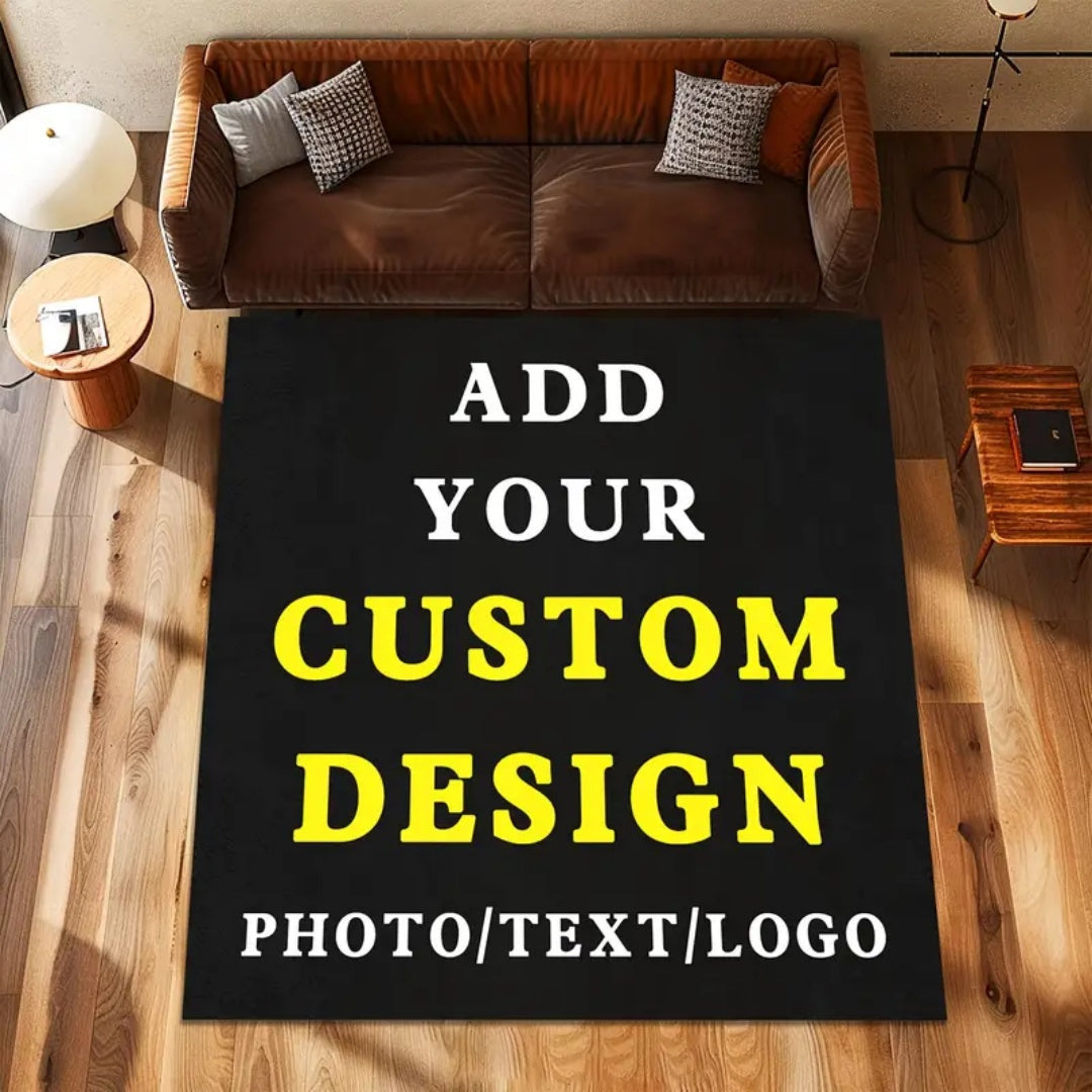 1 pieza de alfombrilla personalizable para exteriores con texto 'Agrega tu diseño personalizado' - Poliéster lavable en máquina, rectangular, ideal para jardín, patio, camping, balcón, dormitorio, entrada - Área personalizada para fotos/textos/logotipos,