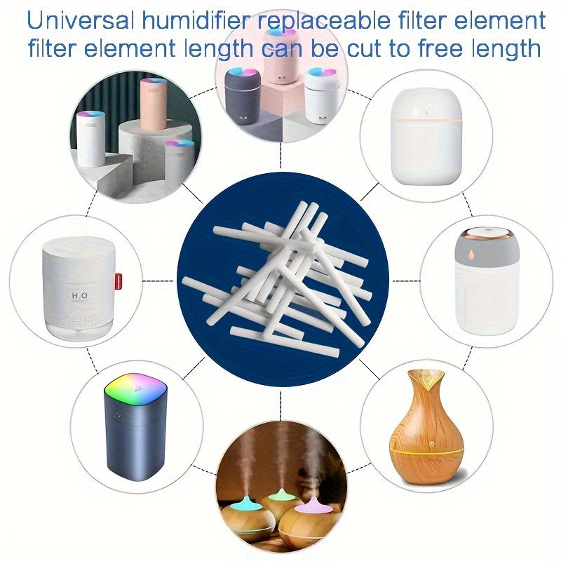 50 piezas de filtros de repuesto para humidificador - Material PET blanco, fácil instalación, ideal para cuidado del aire en el hogar, diseño centrado en el usuario, no requiere electricidad, humidificador de aire, varillas uniformes, textura suave