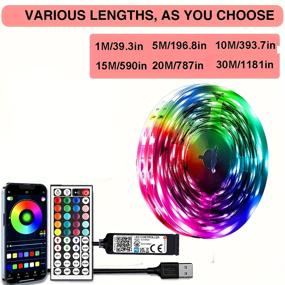 HBOWMDJIA Luz LED para dormitorio, con control por APP y mando a distancia de 44 teclas, programable y cambio de colores sincronizado con la aplicación. Longitud ajustable. Fácil instalación. Ideal para decoración de habitaciones, luz de fondo TV, luces