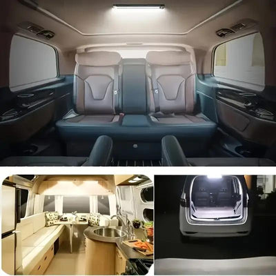 6 luces LED con sensor de movimiento recargables por USB, montaje magnético - 10cm/20cm/30cm, blanco cálido/frío, iluminación inalámbrica para cocina, clóset, escaleras y pasillos, activación por movimiento | Diseño elegante LED | Configuración inalámbri