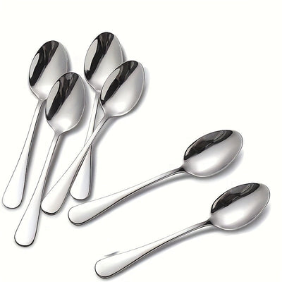 6/12 cucharitas, cucharas para té, cucharitas para café, cucharas de acero inoxidable, cucharas para postres, para hogar, restaurante, cafetería o fiestas, cubiertos