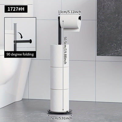 Soporte para papel higiénico de 4 rollos, organizador de baño plegable y autoadhesivo, construcción duradera de hierro para ahorrar espacio (blanco), almacenamiento de papel higiénico, acabado metálico elegante, soporte resistente